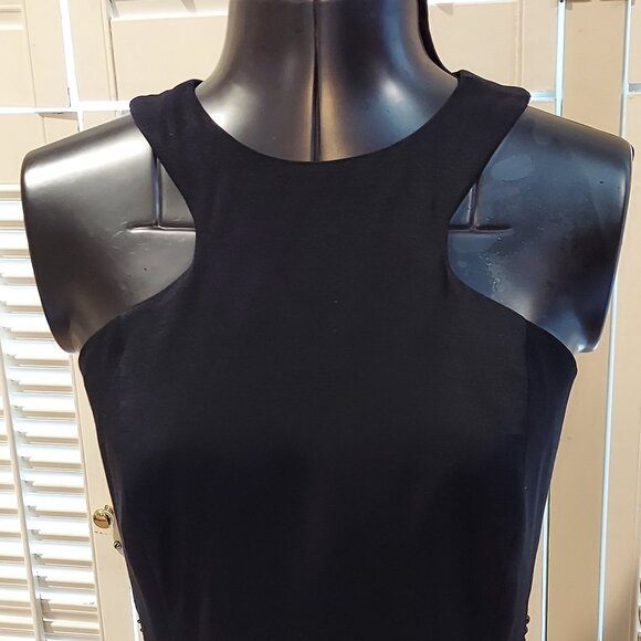 Vintage Black Halter Cocktail Dress Beautifully Embellished 4 - Picture 2 of 8